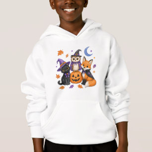 Cute Halloween Animals - Witch Black Cat Owl Fox P