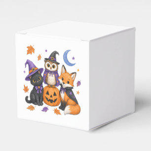 Cute Halloween Animals - Witch Black Cat Owl Fox P Favour Box