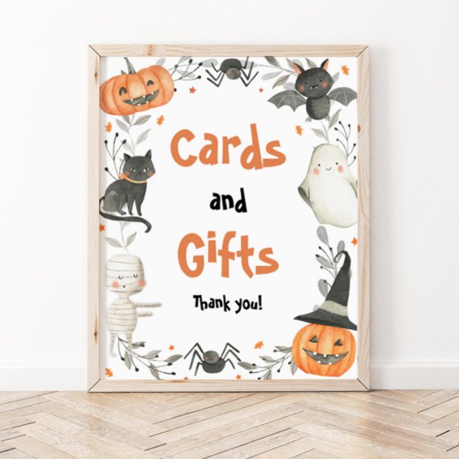 Cute Halloween Baby Shower Cards and Gifts Sign (Creator Uploaded)