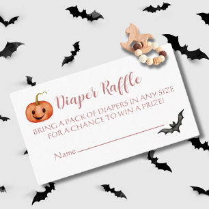 Cute Halloween Baby Shower Diaper Raffle Enclosure Card
