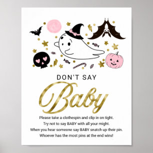 Cute Halloween Baby Shower Don't Say Baby Sign