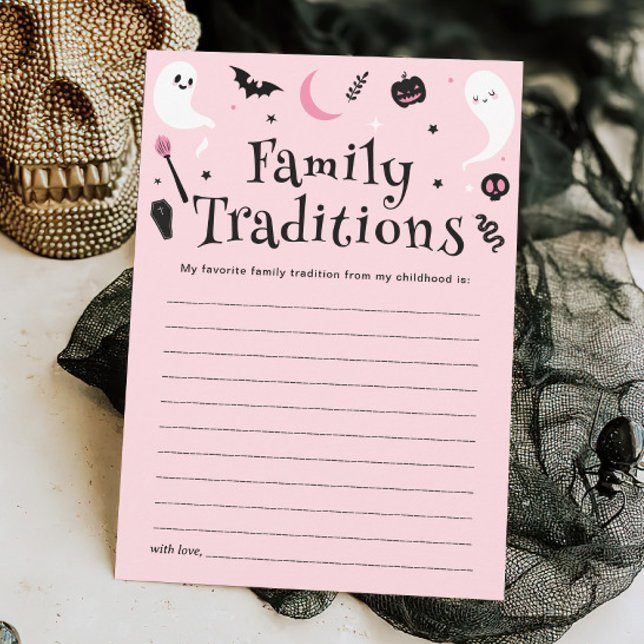 Cute Halloween Baby Shower Family Tradtions Card (Creator Uploaded)