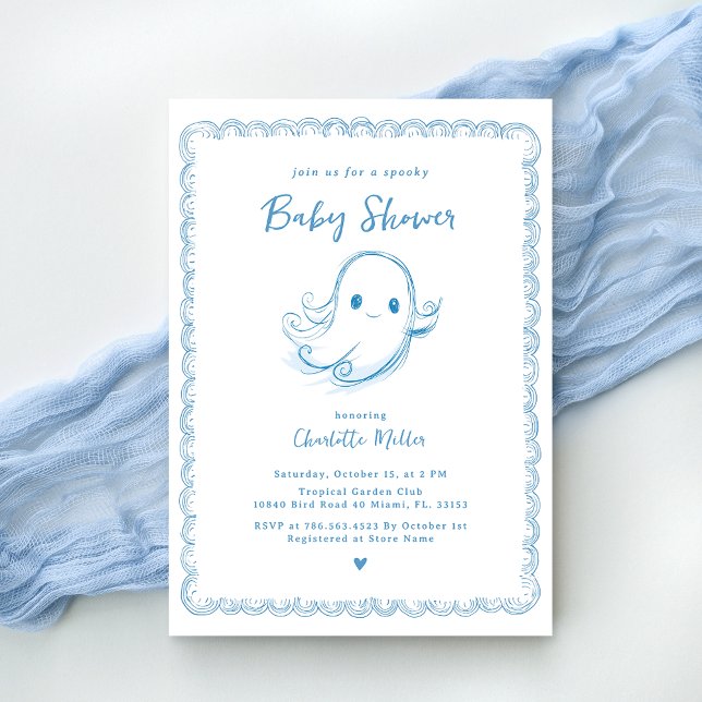 Cute Halloween Baby Shower Ghost Invitation (Creator Uploaded)
