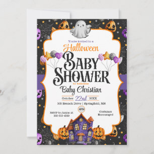 Cute Halloween Baby Shower Invitation