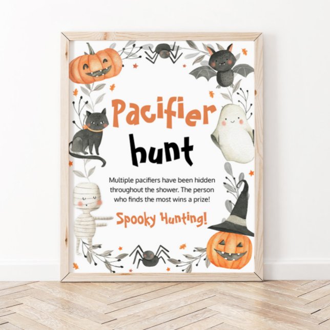 Cute Halloween Baby Shower Pacifier Hunt Sign (Creator Uploaded)