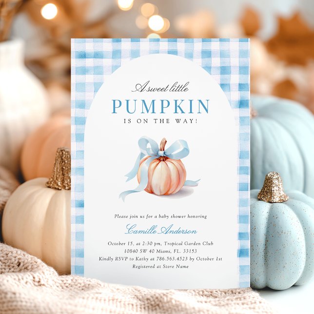 Cute Halloween Baby Shower Pumpkin Invitation (Creator Uploaded)