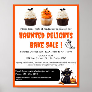 Cute Halloween Bake Sale Fundraiser  Poster