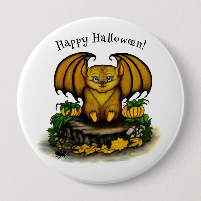  Cute Halloween Bat 10 Cm Round Badge (Front)