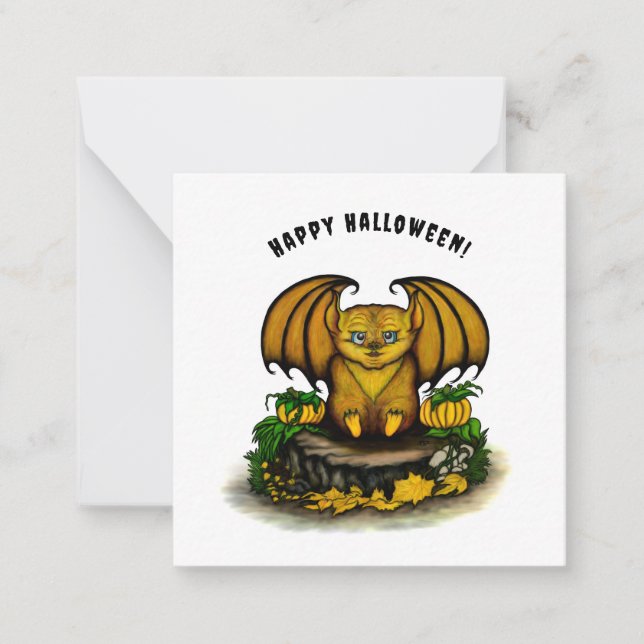  Cute Halloween Bat Card (Front)
