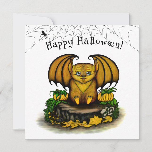  Cute Halloween Bat Card (Front)