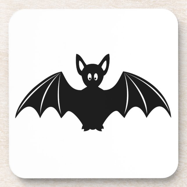 Cute halloween bat cartoon coaster (Front)