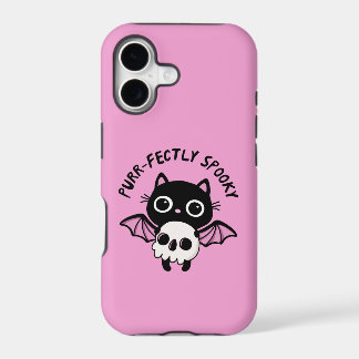Cute Halloween Bat Cat - Purr-fectly Spooky Pun