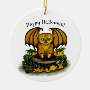 Cute Halloween Bat Ceramic Ornament