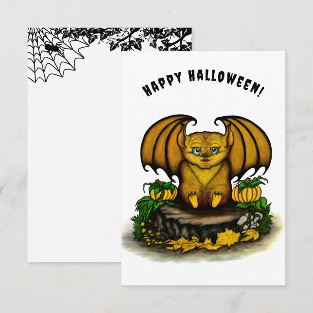  Cute Halloween Bat Enclosure Card (Front/Back)