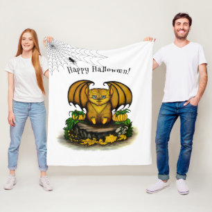 Cute Halloween Bat Fleece Blanket