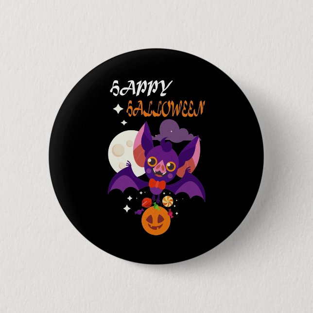 Cute Halloween Bat Gifts Idea 6 Cm Round Badge (Front)
