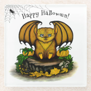  Cute Halloween Bat Glass Coaster