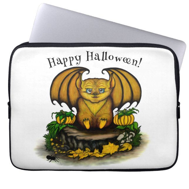  Cute Halloween Bat Laptop Sleeve (Front)