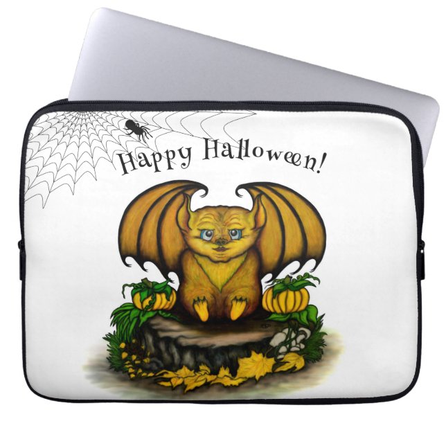  Cute Halloween Bat Laptop Sleeve (Front)