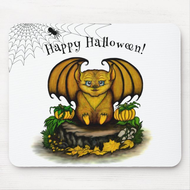  Cute Halloween Bat Mouse Pad (Front)