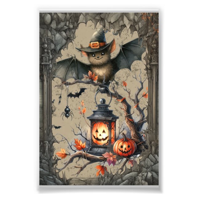 Cute Halloween bat Photo Print (Front)