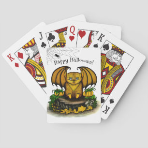 Cute Halloween Bat Playing Cards