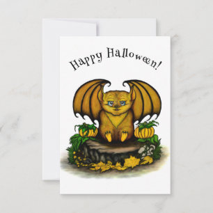  Cute Halloween Bat RSVP Card