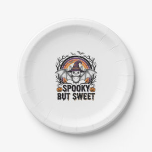 Cute Halloween Bat Vintage Engraving Spooky Shirt Paper Plate