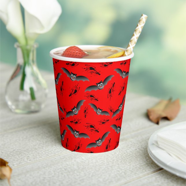 Cute Halloween Bats Paper Cups (Insitu)