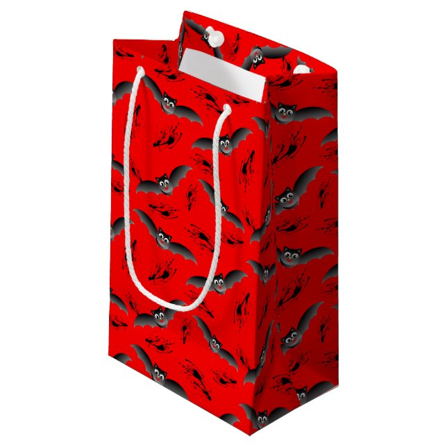 Cute Halloween Bats Small Gift Bag (Front Angled)