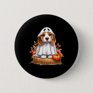 Cute Halloween Beagle Dog As Ghost Dog Owner Dogs 6 Cm Round Badge