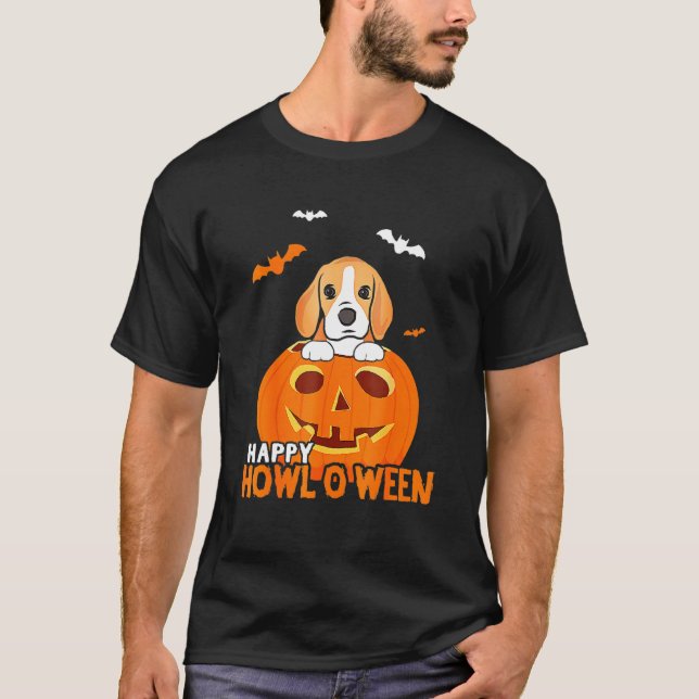 Cute Halloween Beagle Dog Pumpkin Costumes Thanksg T-Shirt (Front)