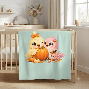 Cute Halloween Bird Friends Throw Blanket