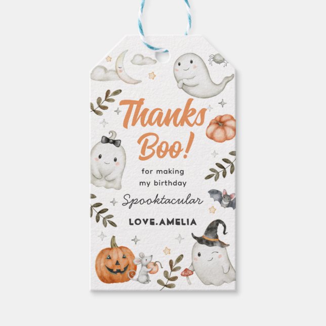 Cute Halloween Birthday Favour Tags (Front)
