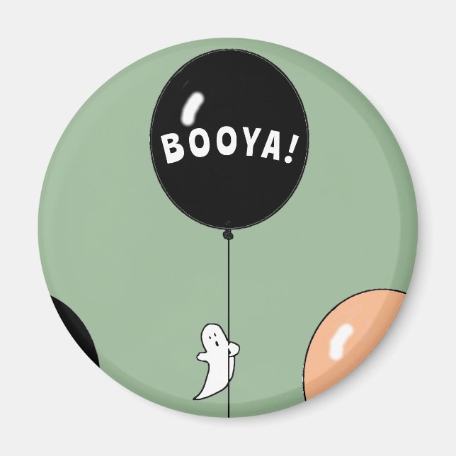Cute Halloween Birthday Ghost Magnet (Front)