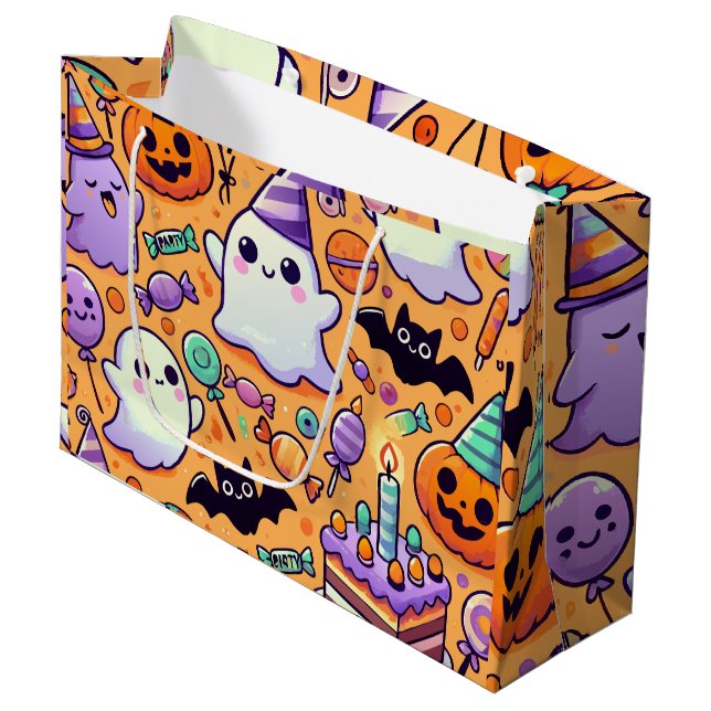 Cute Halloween Birthday Gift Bag (Front Angled)