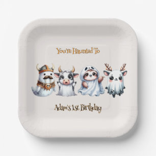 Cute Halloween Birthday Paper Plate