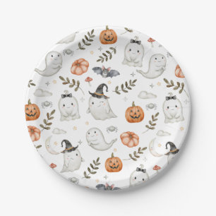 Cute Halloween Birthday Paper Plates