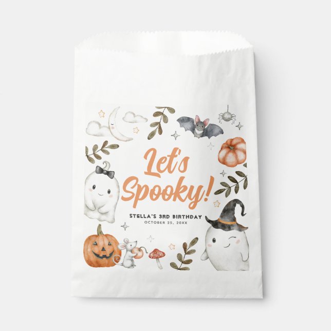 Cute Halloween Birthday party paper bags (Front)