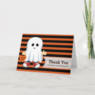 Cute Halloween birthday Thank You Card