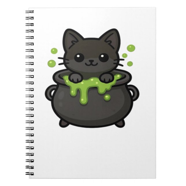 Cute Halloween Black Cat Classic T-Shirt Notebook (Front)