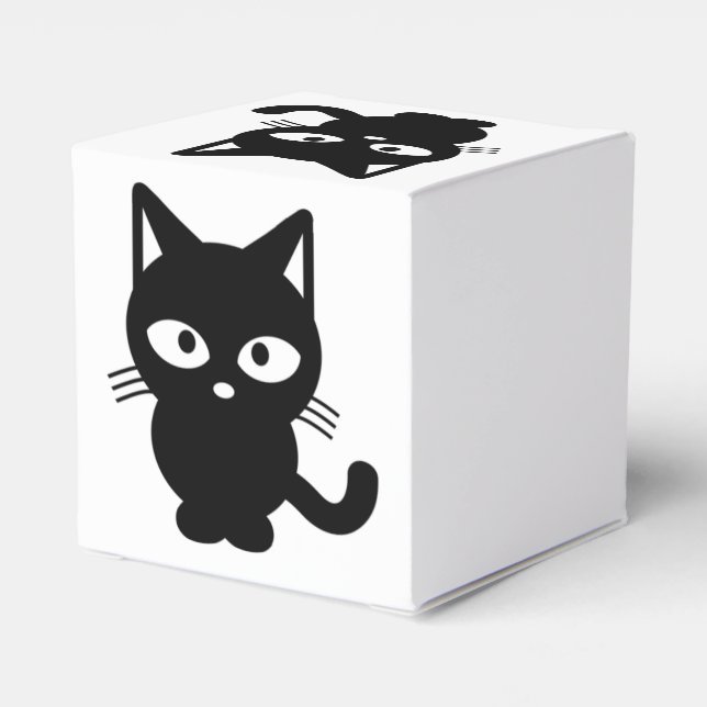 Cute Halloween Black Cat Kitty Favour Box (Back Side)