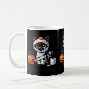 Cute Halloween Black Cat Pumpkin Trick Or Treat Coffee Mug