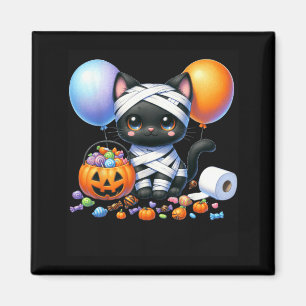 Cute Halloween Black Cat Pumpkin Trick Or Treat Magnet