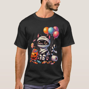 Cute Halloween Black Cat Pumpkin Trick Or Treat T-Shirt