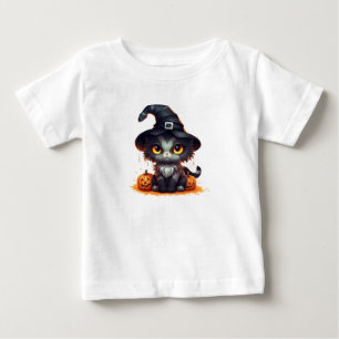 Cute Halloween Black Kitten Baby T-Shirt