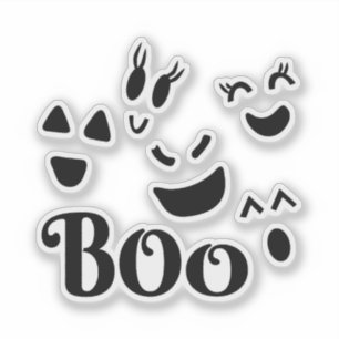 Cute Halloween Black & White BOO Ghost Vinyl