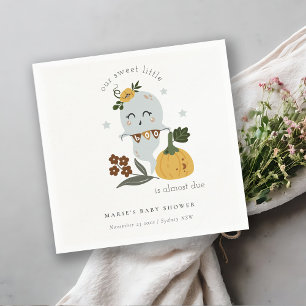 Cute Halloween Blush Ghost Little Boo Baby Shower Napkin