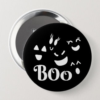 Cute Halloween BOO Black and White Ghost 10 Cm Round Badge