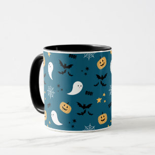 Cute Halloween Boo Blue Mug